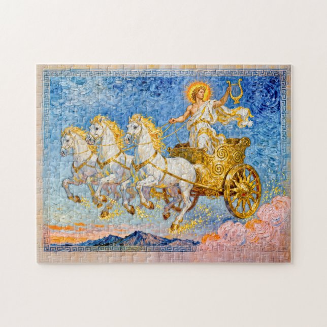Apollo im Sonnenwagen mit goldener Harfe Puzzle (Horizontal)