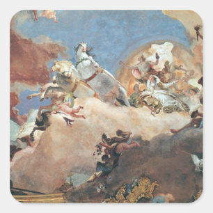 Apollo in seiner Sun Chariot fahren Beatrice I Quadratischer Aufkleber