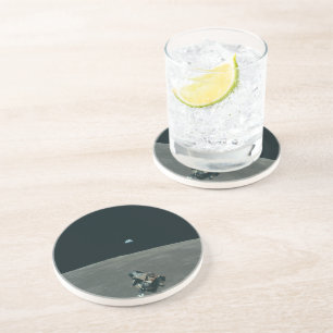 Apollo Lunar Lander und Erdaufgang über dem Mond Getränkeuntersetzer