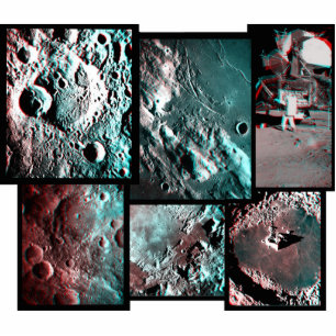 Apollo Moon Surface Anaglyph Magnet/Skulptur Fotoskulptur Magnet