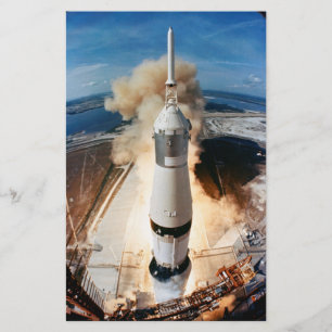 Apollo Saturn V Raketenstart zum Mond 1969 Briefpapier