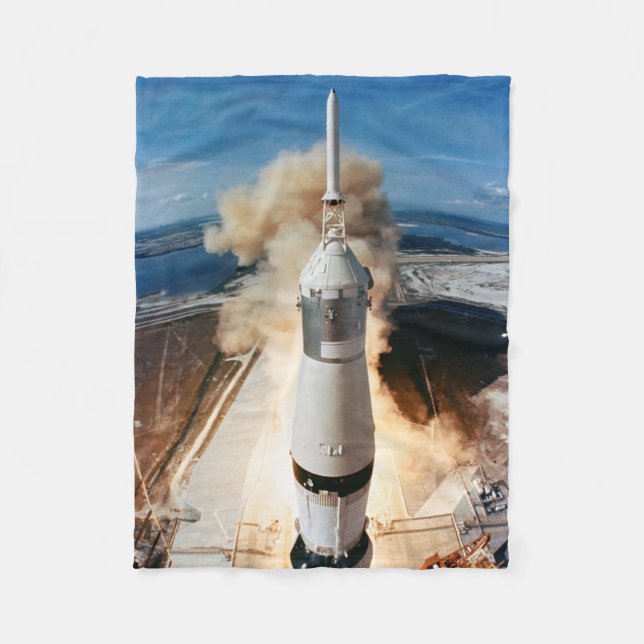Apollo Saturn V Raketenstart zum Mond 1969 Fleecedecke (Vorderseite)