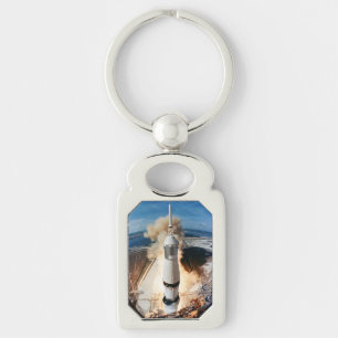 Apollo Saturn V Raketenstart zum Mond 1969 Schlüsselanhänger