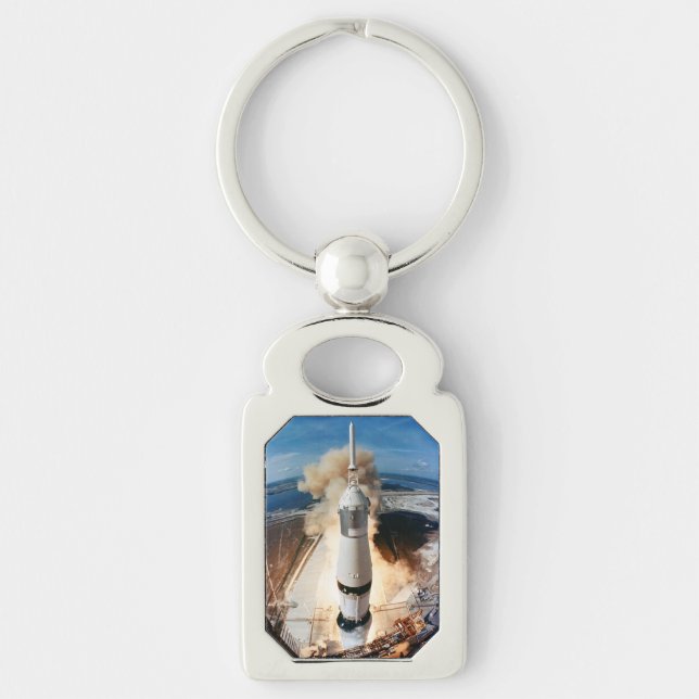Apollo Saturn V Raketenstart zum Mond 1969 Schlüsselanhänger (Vorderseite)