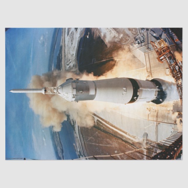 Apollo Saturn V Raketenstart zum Mond 1969 Seidenpapier (Vorderseite)