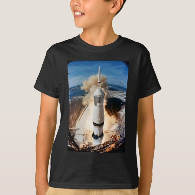 Apollo Saturn V Raketenstart zum Mond 1969 T-Shirt (Vorderseite)