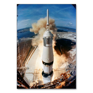 Apollo Saturn V Raketenstart zum Mond 1969 Tischnummer