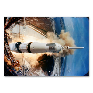 Apollo Saturn V Raketenstart zum Mond 1969 Tischnummer