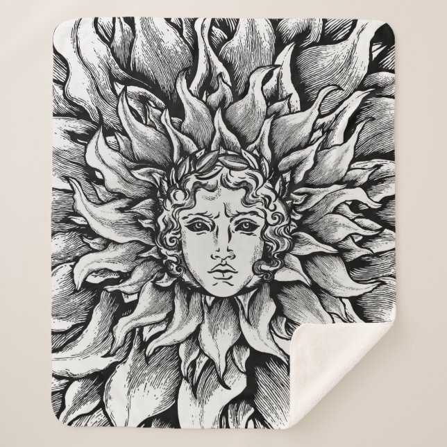 Apollo-Sonnengott Schwarzweiss Sherpadecke (Vorderseite)