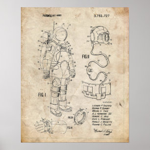 Apollo Space Anzug Patent Poster