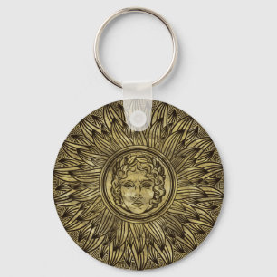 Apollo Sun Gott Symbol Golden Textur Schlüsselanhänger