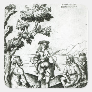 Apollo und Pan Quadratischer Aufkleber