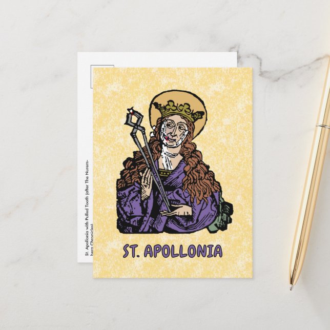 Apollonia mit Pulled Tooth (Nürnberg) Postkarte (Vorderseite/Rückseite Beispiel)