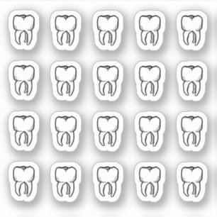 Apollonia-Zähne - 20 Zackenbarren Aufkleber