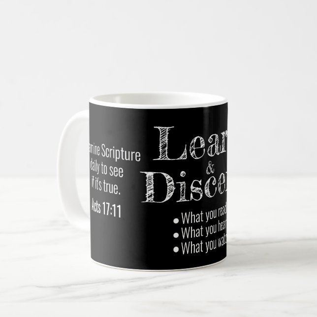 Apologetics Berean Bible Verse Script Black Kaffeetasse (Vorderseite Links)