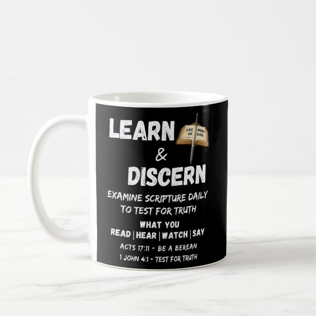 Apologetics Berean Learn & Discern Truth Scripting Kaffeetasse (Links)