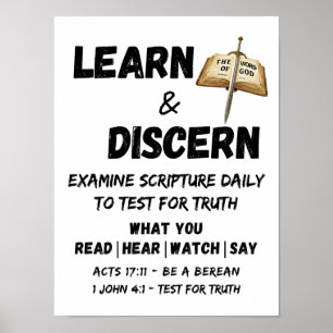 Apologetics Berean Learn & Discern Truth Scripting Poster