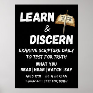 Apologetics Berean Learn & Discern Truth Scripting Poster