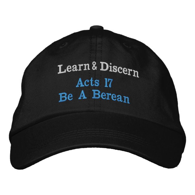 Apologetik Berean Learn & Discern Bibel Verse Hat Bestickte Baseballkappe (Vorderseite)