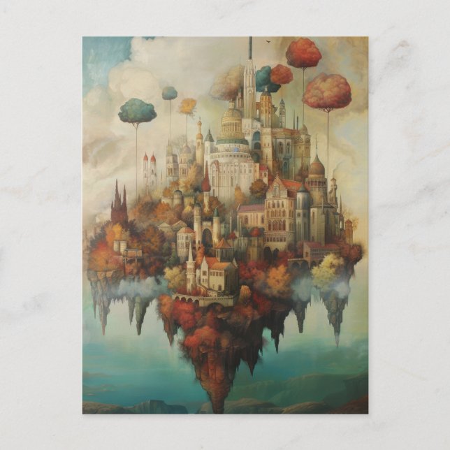 Apophenic Air Castle - Surreal Fantasy Fantastisch Postkarte (Vorderseite)