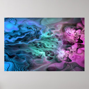 Apophysis Fraktal Art II - Rosa Blau Poster