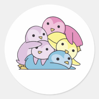 Aporagender Flag Pride Lgbtq Niedlich Pinguin Runder Aufkleber
