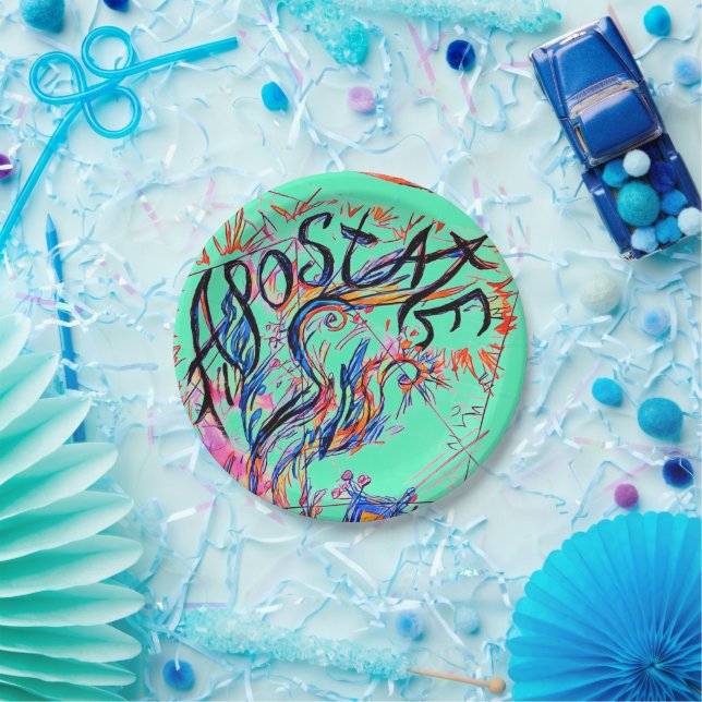 Apostate farbenfrohe Gratis Doodle Zeichnend Abend Pappteller (Party)