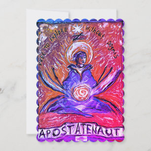 Apostatenaut - ohne Dogmen erkunden, lila Feiertagskarte
