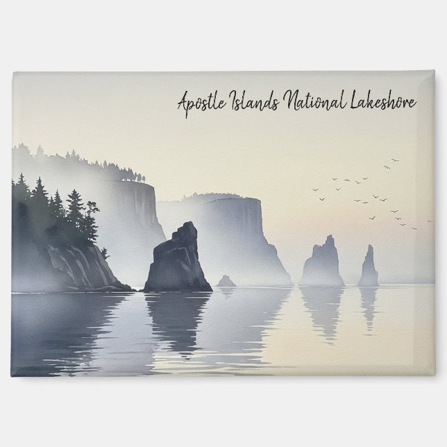 Apostel Islands National Lakeshore Wasserfarbe Magnet (Vorderseite)