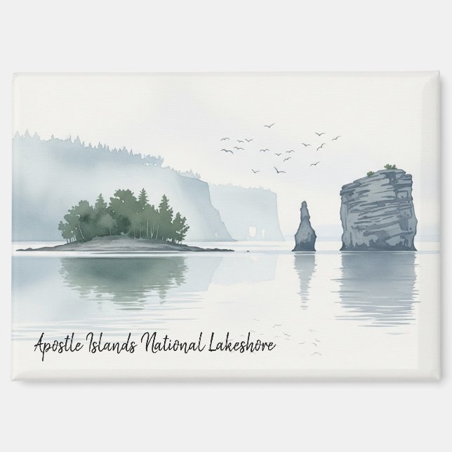 Apostel Islands National Lakeshore Wasserfarbe Magnet (Vorderseite)