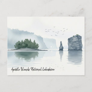 Apostel Islands National Lakeshore Wasserfarbe Postkarte