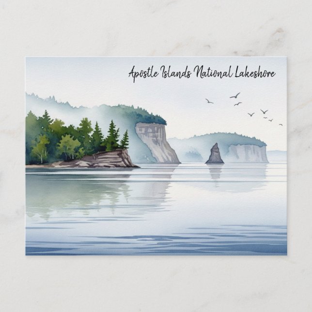 Apostel Islands National Lakeshore Wasserfarbe Postkarte (Vorderseite)