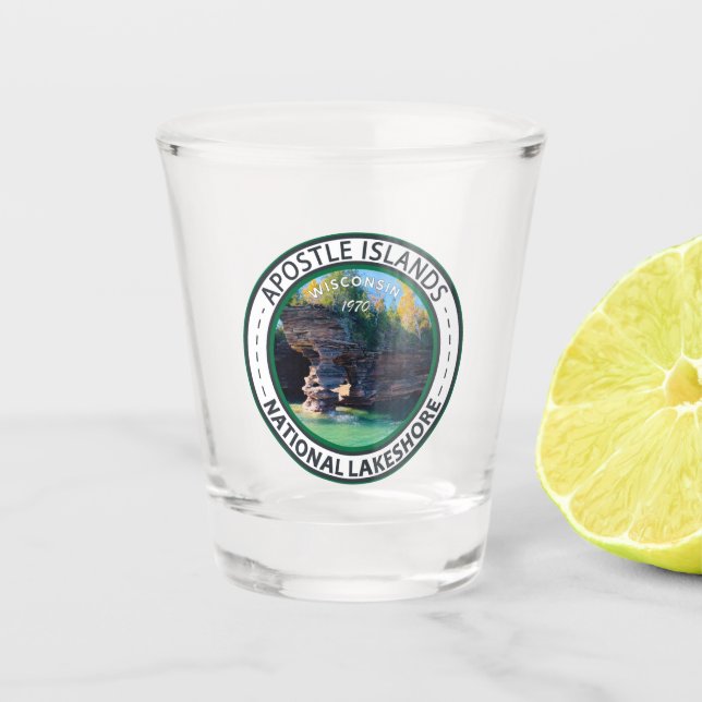 Apostel Islands National Lakeshore Wisconsin Abzei Schnapsglas (Vorderseite)
