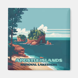 Apostel Islands National Lakeshore Wisconsin Retro Magnet