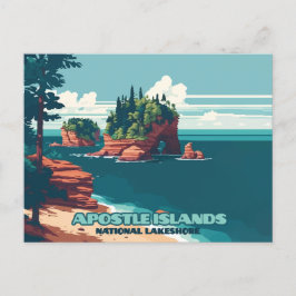 Apostel Islands National Lakeshore Wisconsin Retro Postkarte