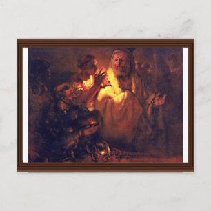 Apostel Peter Denies Christ, von Rembrandt Harmens Postkarte