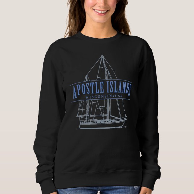 Apostelinseln Wisconsin Sailboat Design Sweatshirt (Vorderseite)