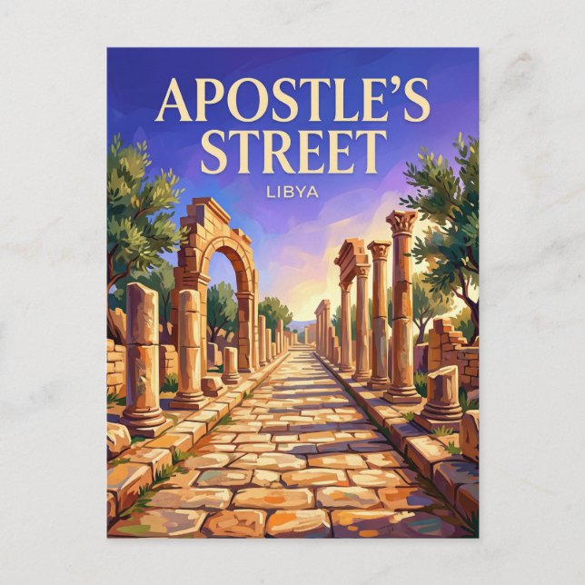 Apostelstraße, Cyrene Libyen Postkarte (Vorderseite)