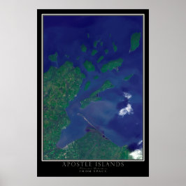 Apostle Islands National Lakeshore Satellite Karte Poster
