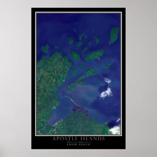 Apostle Islands National Lakeshore Satellite Karte Poster (Vorne)