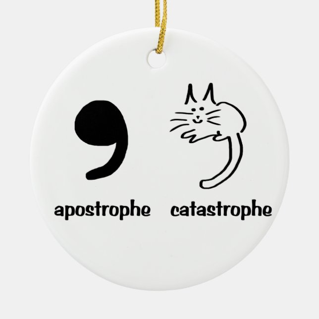 Apostrophkatastrophe Keramikornament (Vorne)