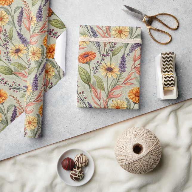 Apothecary Autumn Wildflower Harvest Wrap Geschenkpapier (Kunsthandwerk)
