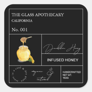 Apothecary Dandelion Infanterie Honey Label Quadratischer Aufkleber