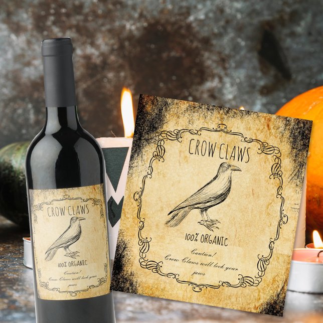 Apothecary halloween Vintag Crow claws Weinetikett (Von Creator hochgeladen)
