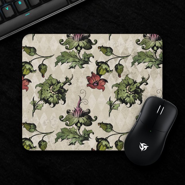 Apothecary Hexe Pflanze | Steampunk Botanische Krä Mousepad (Von Creator hochgeladen)