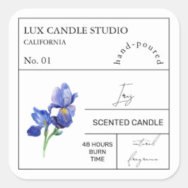 Apothecary Iris Scented Candle Label Quadratischer Aufkleber