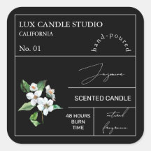 Apothecary Jasmine Scented Candle Label