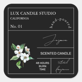 Apothecary Jasmine Scented Candle Label Quadratischer Aufkleber