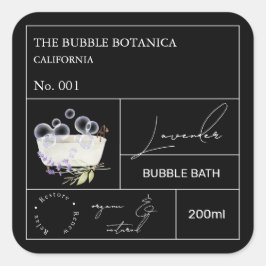 Apothecary Lavender Bubble Bath Label Quadratischer Aufkleber