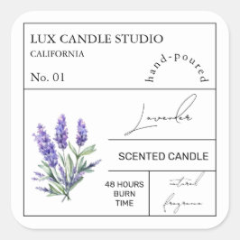 Apothecary Lavender Scented Candle Label Quadratischer Aufkleber